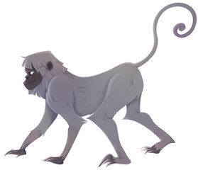 Celebes Crested Macaque Monkey Illustration