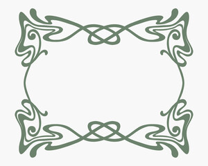 Art nouveau retro style frame border background vector art decorative poster element editable