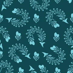 Cute vector floral seamless pattern. Colorful flowers background. Trendy repeat texture for fashion print, wallpaper or fabric