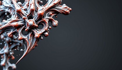 A photo of a digital fractal in a black background, the fractal should be prominently displayed at the top