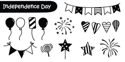 Stylish Independence Day Word Art with 12 Variations on transparent background word art design variations This vector graphic perfect for