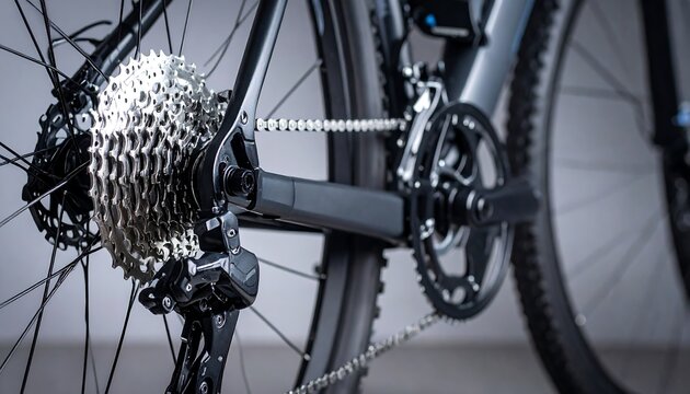 Close-up bicycle rear derailleur - Powered by Adobe