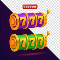 Casino slot machine, 3D vector. Suitable for business, gaming, and design elements