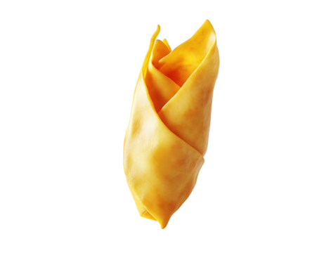 Abstract Golden Crepe Flower on Transparent Background