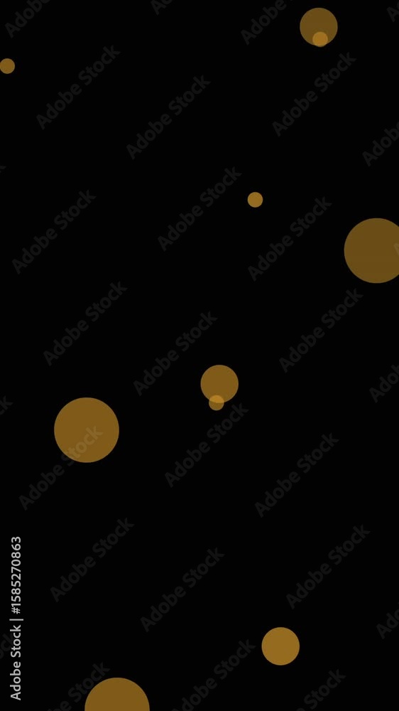 Poster animation of multiple yellow spots floating on black background