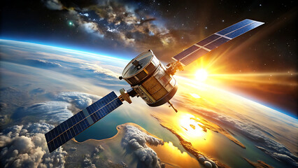 low earth orbit satellite bottom view clouds