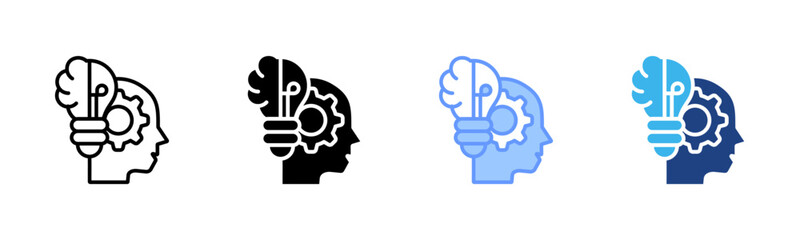 Brainstorm icon set multiple style collection