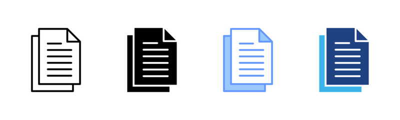 File  icon set multiple style collection