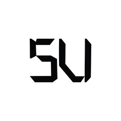 SU monogram logo design letter text name symbol monochrome logotype alphabet character simple logo