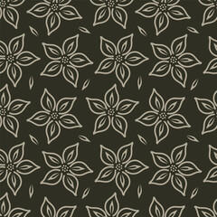 Hand drawn colourful florals Seamless pattern. Abstract Florals pattern. Colourful background. Designed for paper, cover, fabric, decor, wall paper and etc.