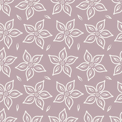 Cute vector floral seamless pattern. Colorful flowers background. Trendy repeat texture for fashion print, wallpaper or fabric