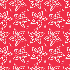 Cute vector floral seamless pattern. Colorful flowers background. Trendy repeat texture for fashion print, wallpaper or fabric