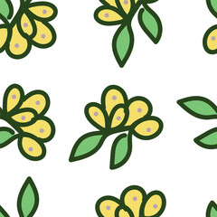 Cute vector floral seamless pattern. Colorful flowers background. Trendy repeat texture for fashion print, wallpaper or fabric