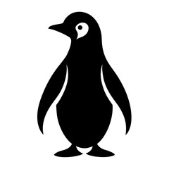 Black penguin silhouette with white eye detail vector
