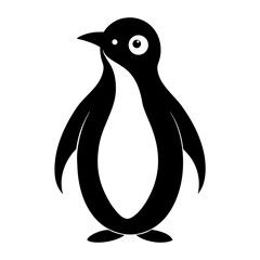 Black penguin with white belly bird animal