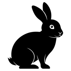 Obraz premium Black rabbit silhouette white animal