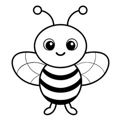Obraz premium Cute cartoon bee outline insect animal