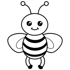 Cute kawaii cartoon bee insect