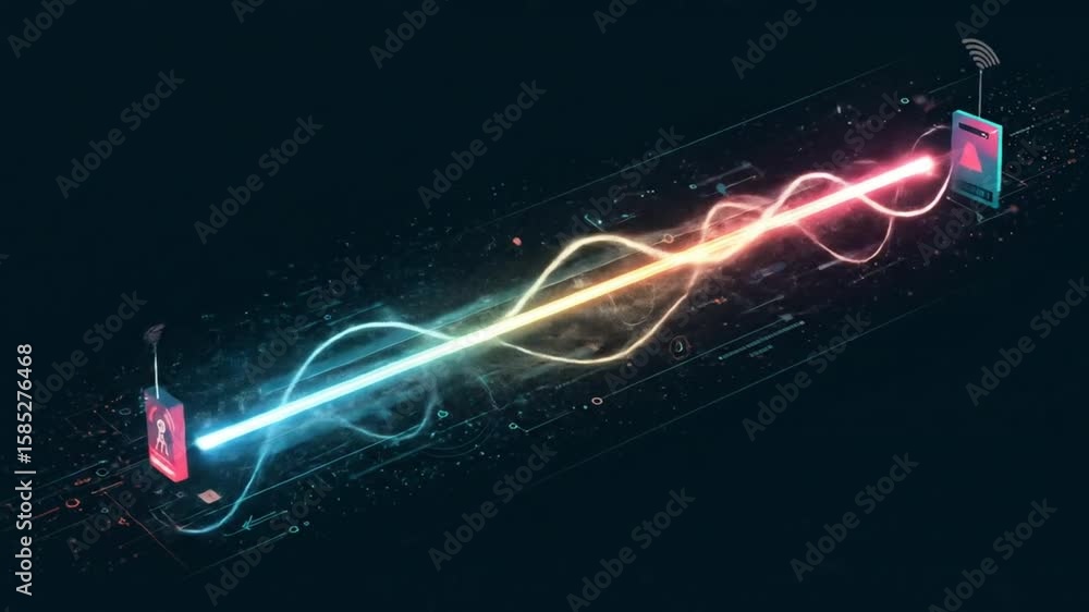 Aufkleber data flows between devices seamlessly connected