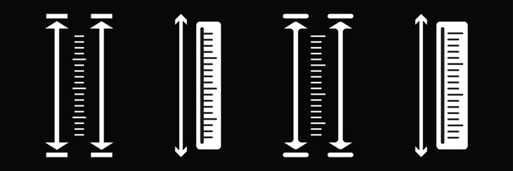 adjustable flat height icon. adjust length symbol. size adjustment arrow sign, information sign.