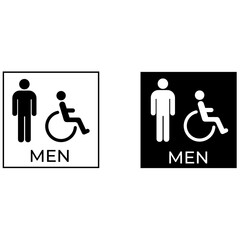 Men and disabled men restroom signs