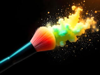 make up brush with lighting effect