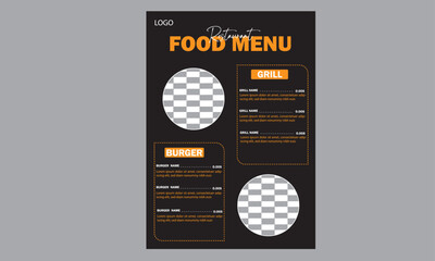 corporate minimal food menu design template 
