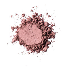 Pink powder pigment scattered on black isolated on a transparent background texture