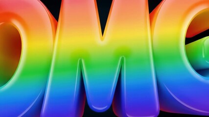 OMG! Rainbow Text Animation: Vibrant, 3D Letters, Dynamic Zoom - Powered by Adobe