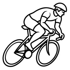 Naklejka premium Cyclist in motion on a bicycle sport racing