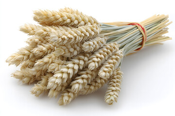 Beautiful bundle of dried wheat stalks tied together, showcasing minimalist aesthetic with natural, rustic charm