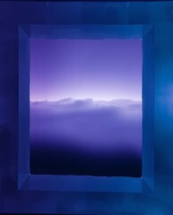 Captivating view of ethereal clouds through a square frame with purple hue effect