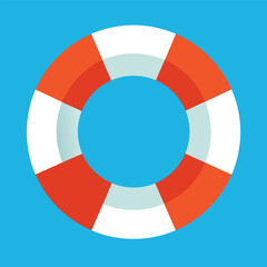 Obraz premium Brightly colored lifesaver illustration with a modern and simplified flat design aesthetic