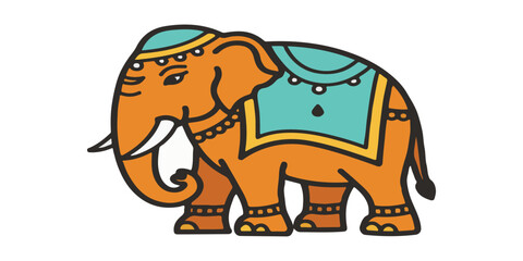Fototapeta premium elephant decoration icon, onam flat Vector illustration, Indian cultural icon