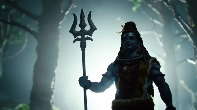 Lord Shiva Forest Mystical Figure.