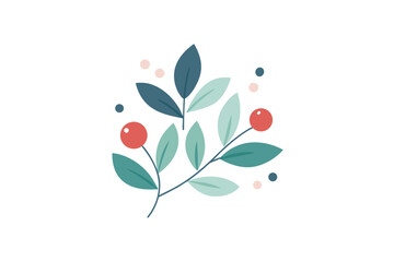 Faint Watercolor Leaves And Clusters Of Berries In Layout