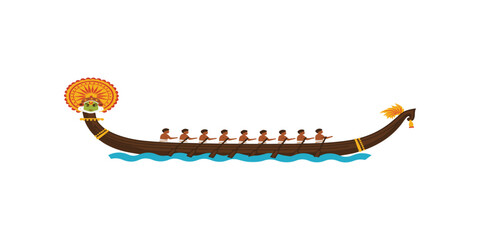 Obraz premium onam boat race icon, onam flat Vector illustration, Indian cultural icon