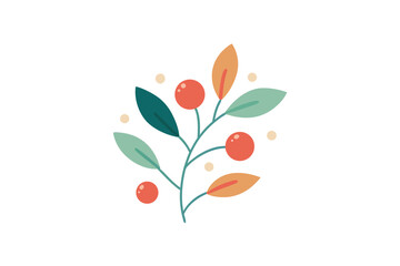 Faint Watercolor Leaves And Clusters Of Berries In Layout