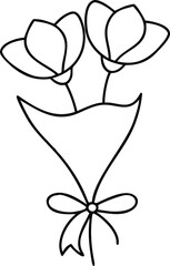 Elegant silhouette of a beautiful flower bouquet for mother's day celebrations
