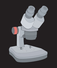 Hand Drawn Microscope Illustration. Laboratory Science Equipment for Research and Education Projects