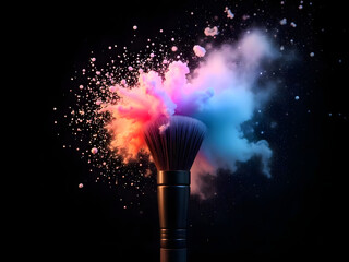 make up brush with lighting effect