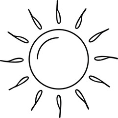 Fototapeta premium Elegant silhouette of a bright sunburst design with rays of light in black