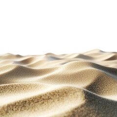 Rippling sand dunes under soft light isolated on a transparent background desert beach