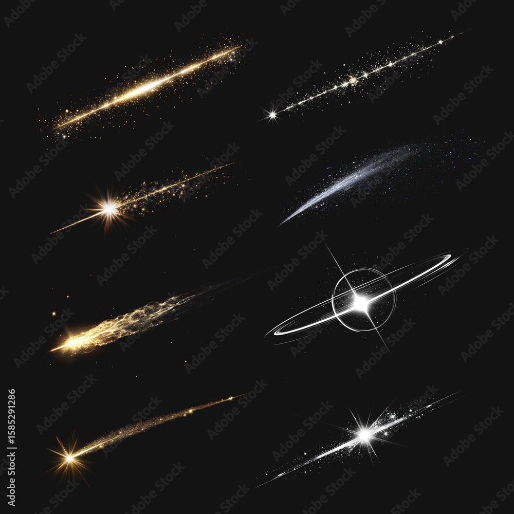 Poster sparkle light design element set
