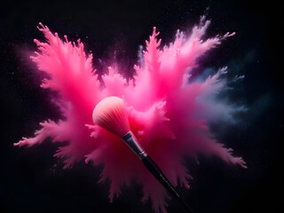 pink makeup brush
