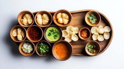 Delicious Delight: A beautiful assortment of flavorful condiments arranged artistically on a platter creates a symphony of taste and visual pleasure.
