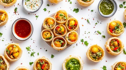 Savory Bites: An eye-level composition of tantalizing, beautifully presented gourmet bites. The focus lies on perfectly crafted food, ready to delight the palate and captivate the senses.