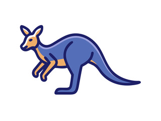 Fototapeta premium Cute outline illustration of a kangaroo. This simple, outlined vector graphic showcases a kangaroo in a playful, stylized manner.