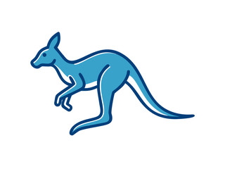 Obraz premium Cute outline illustration of a kangaroo. This simple, outlined vector graphic showcases a kangaroo in a playful, stylized manner.