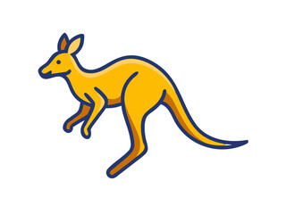 Fototapeta premium Cute outline illustration of a kangaroo. This simple, outlined vector graphic showcases a kangaroo in a playful, stylized manner.